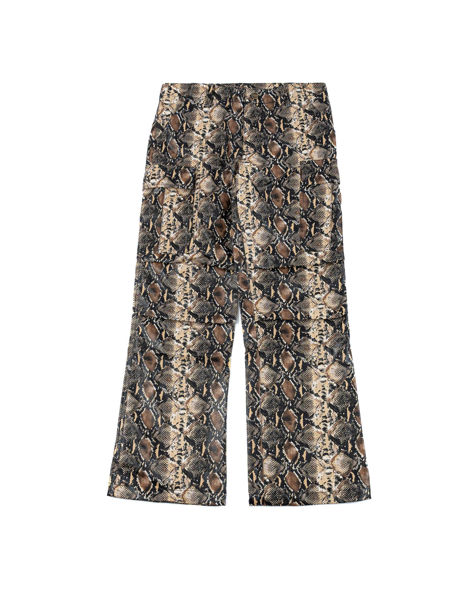 LEATHER SNAKE FLARED PANTS – HSO