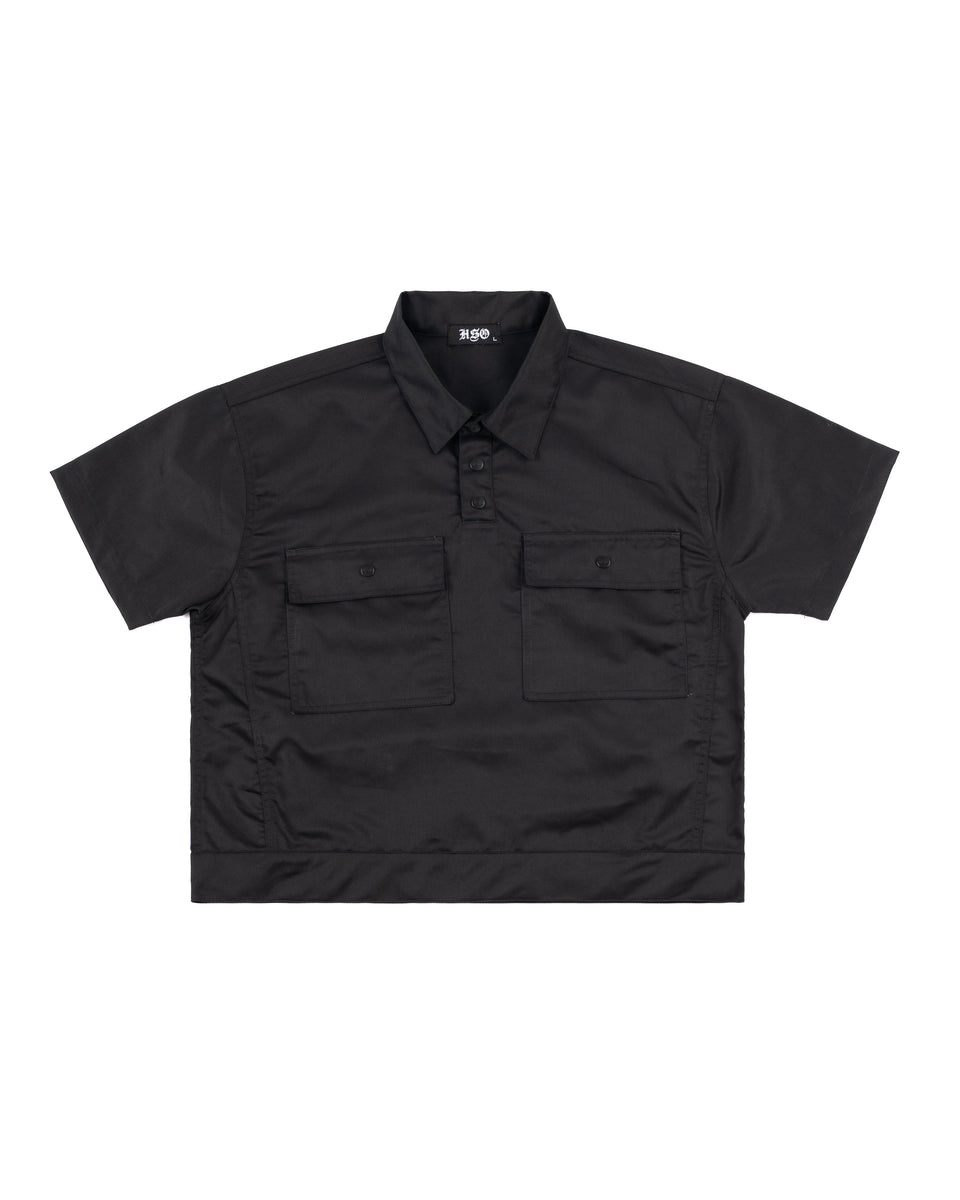 TWILL WORK POLO IN BLACK – HSO