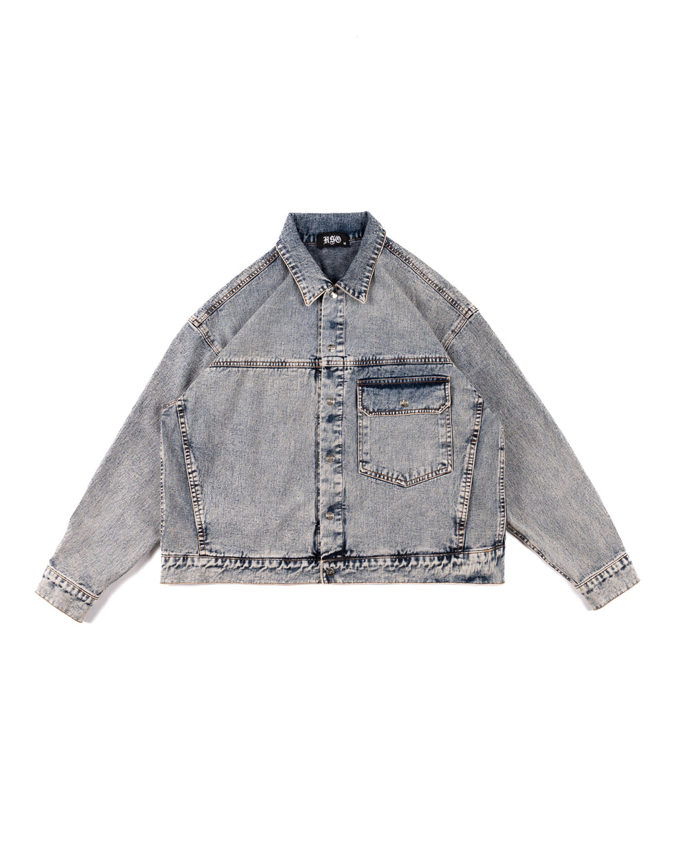 H&S Denim Jacket / HJ-090124 DENIM TRUCKER JACKET IN TINTED WASH – HSO