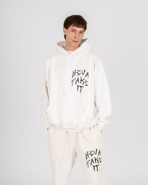 GRAPHIC WASHED HOODIE - OFF WHITE