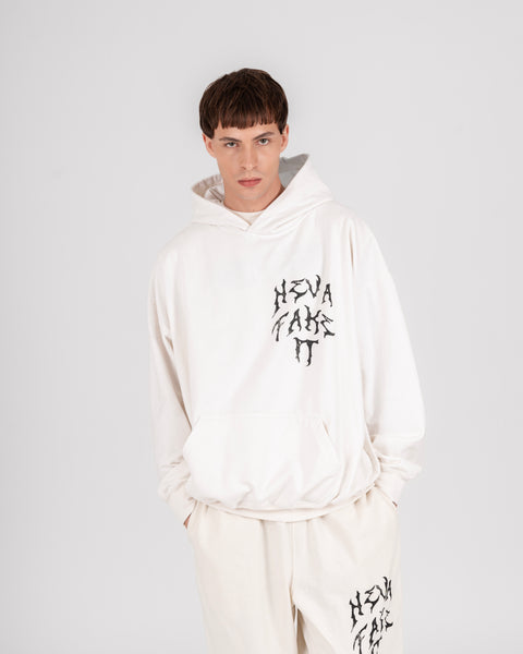 GRAPHIC WASHED HOODIE - OFF WHITE