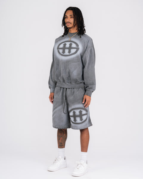 LOGO WASHED SWEATSHIRT - GRAY