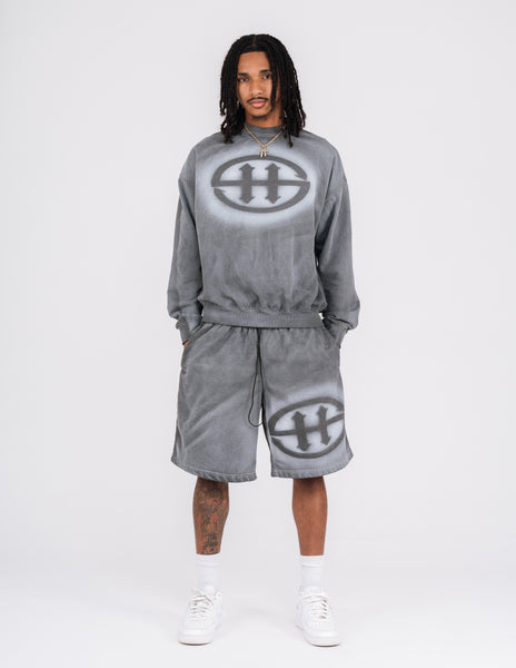 LOGO WASHED SWEATSHIRT - GRAY