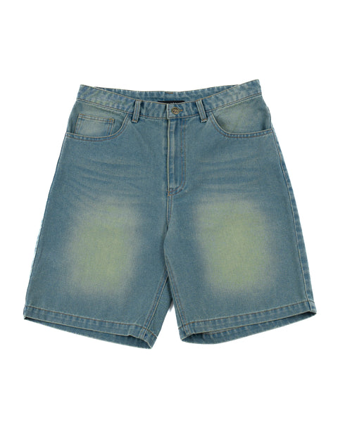 EMBLEM STITCH VINTAGE DENIM SHORTS