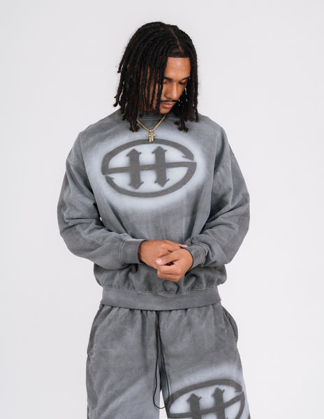 LOGO WASHED SWEATSHIRT - GRAY