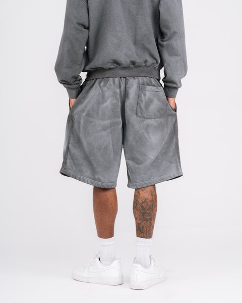 LOGO WASHED SWEATSHORT - GRAY