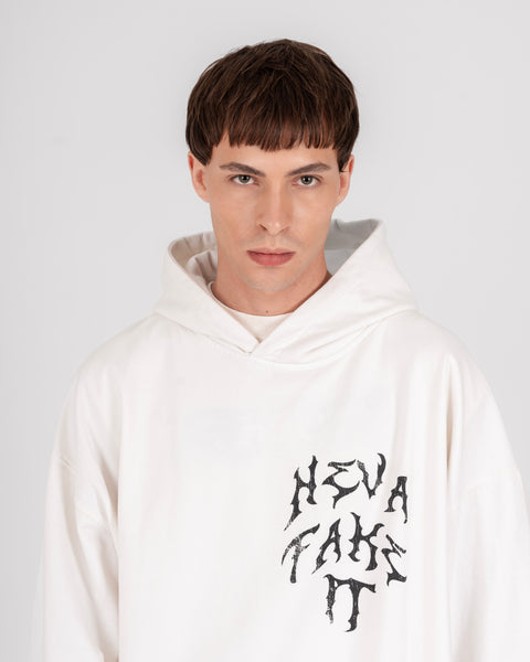 GRAPHIC WASHED HOODIE - OFF WHITE