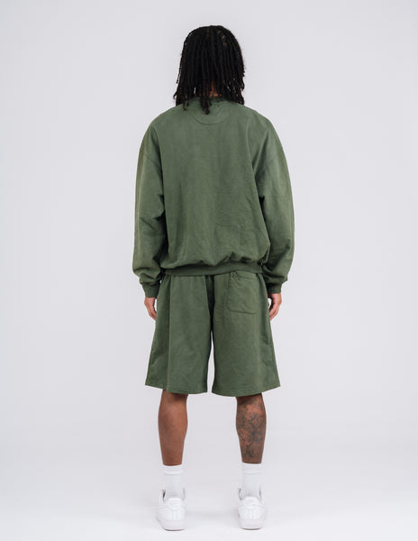 LOGO WASHED SWEATSHIRT - MOSS