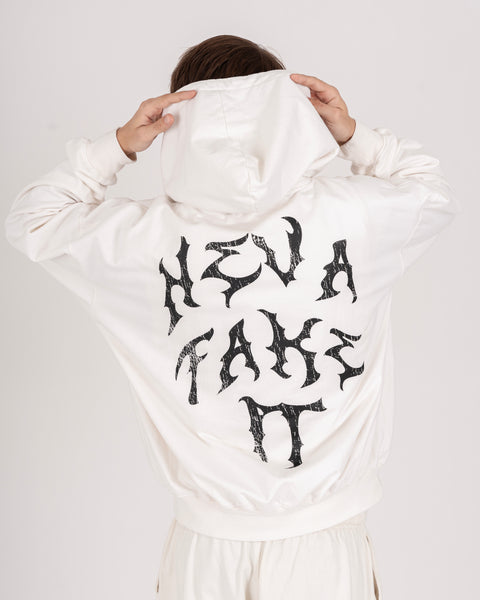 GRAPHIC WASHED HOODIE - OFF WHITE