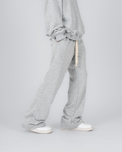 FLARED LOUNGE PANTS IN HEATHER GRAY