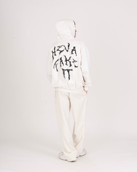 GRAPHIC WASHED HOODIE - OFF WHITE