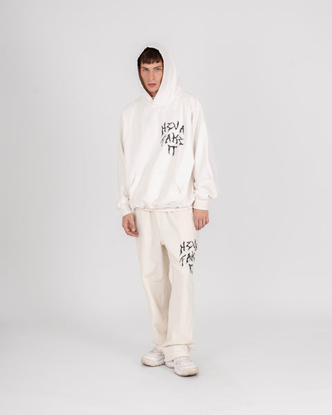 GRAPHIC WASHED HOODIE - OFF WHITE