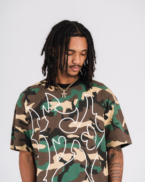 CAMOU TORN TEE