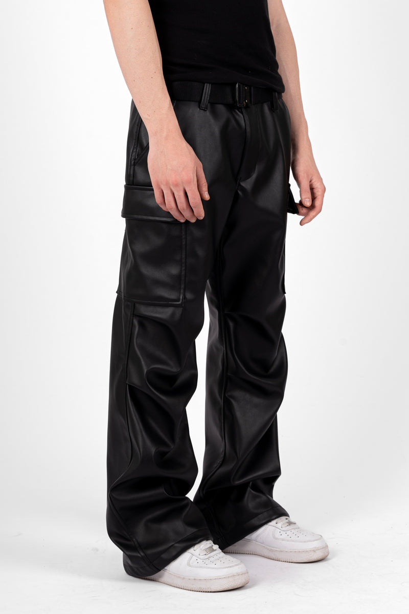 FLARED LEATHER PANTS IN BLACK – HSO