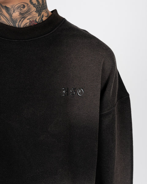 SWEATSHIRT IN SUNDRIED WASHED BLACK