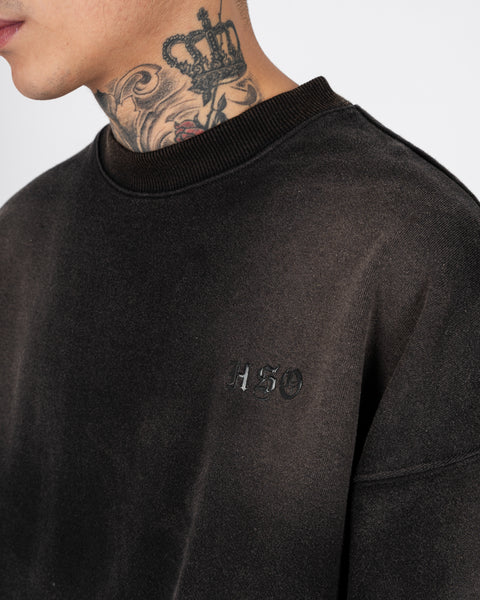 SWEATSHIRT IN SUNDRIED WASHED BLACK