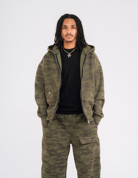 HEAVY FLEECE CAMOU HOODIE