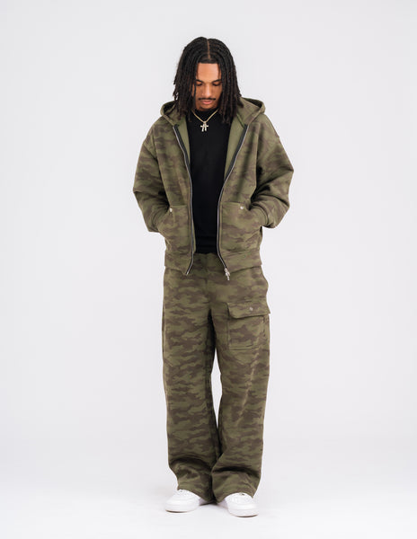HEAVY FLEECE CAMOU HOODIE