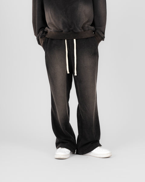 FLARED LOUNGE PANTS IN SUNDRIED WASHED BLACK