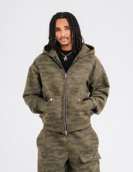 HEAVY FLEECE CAMOU HOODIE