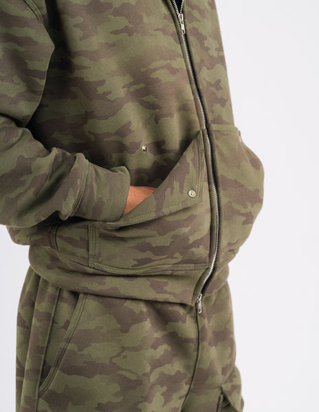 HEAVY FLEECE CAMOU HOODIE