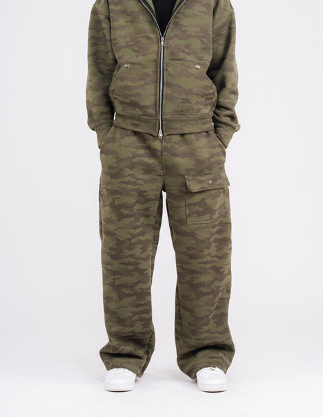 WIDE LEG SWEATPANTS IN CAMOU