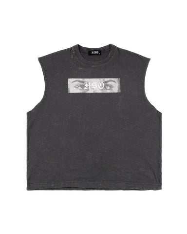 GRAPHIC MUSCLE TEE - WASHED CHARCOAL