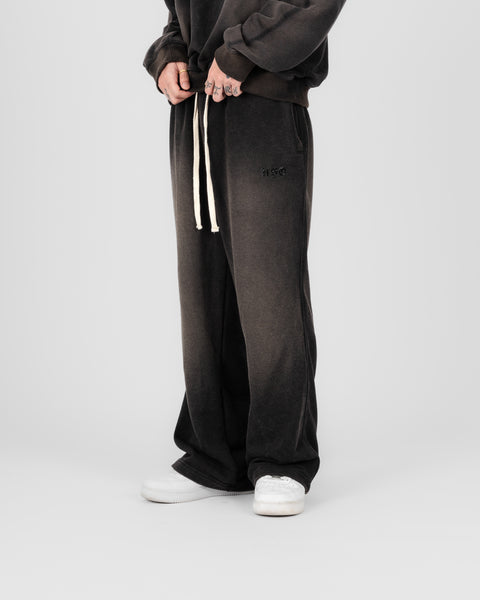 FLARED LOUNGE PANTS IN SUNDRIED WASHED BLACK