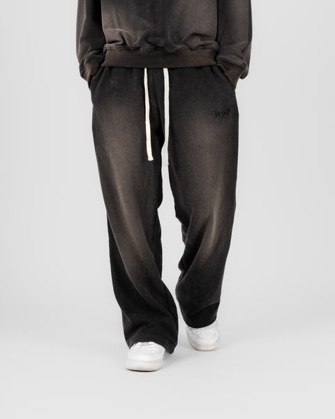 FLARED LOUNGE PANTS IN SUNDRIED WASHED BLACK