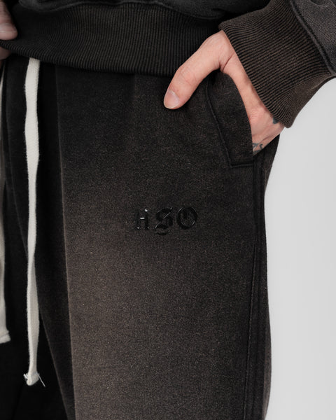 FLARED LOUNGE PANTS IN SUNDRIED WASHED BLACK