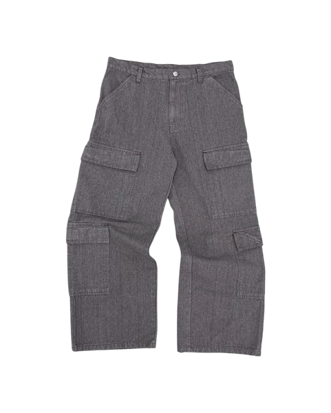 HEAVY CANVAS CARGO PANTS BROWN