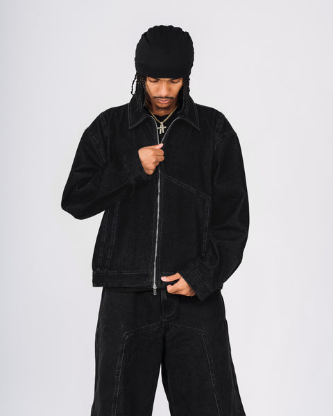 DENIM TRUCKER JACKET - BLACK WASHED