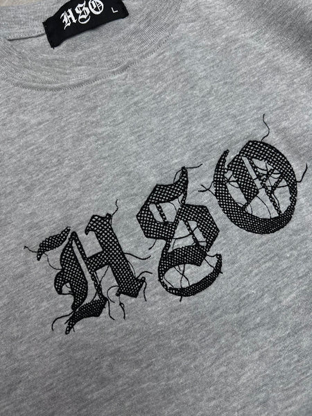 LOGO STITCH HEAVY BOX TEE HEATHER GRAY