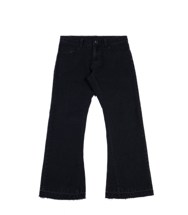 FLARED DENIM JEANS IN BLACK WASH