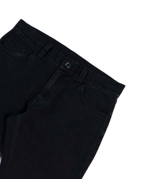 FLARED DENIM JEANS IN BLACK WASH
