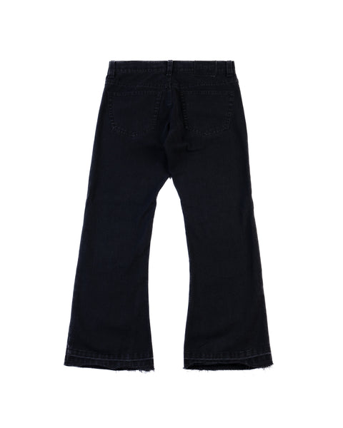 FLARED DENIM JEANS IN BLACK WASH