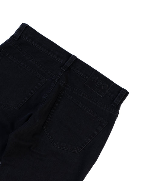 FLARED DENIM JEANS IN BLACK WASH