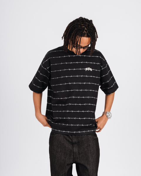 BARB ARCH LOGO HEAVY BOX TEE BLACK