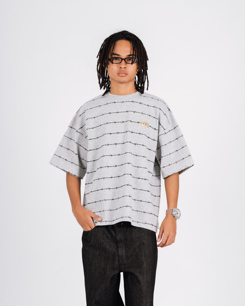 BARB ARCH LOGO HEAVY BOX TEE GRAY