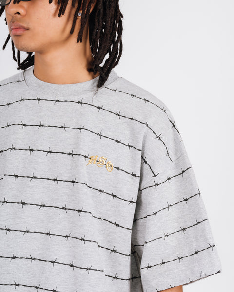 BARB ARCH LOGO HEAVY BOX TEE GRAY