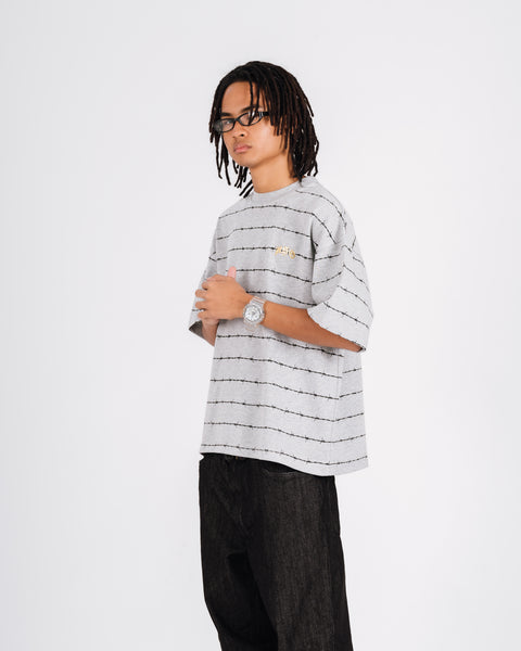 BARB ARCH LOGO HEAVY BOX TEE GRAY