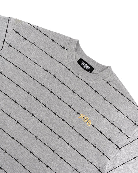 BARB ARCH LOGO HEAVY BOX TEE GRAY