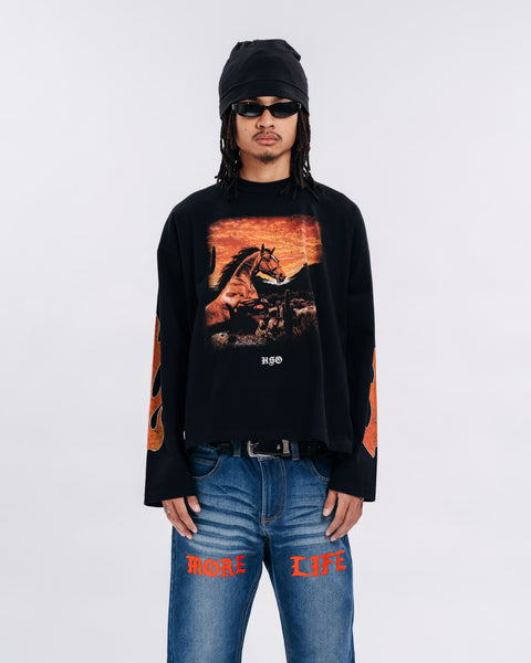 HORSE CROP L/S