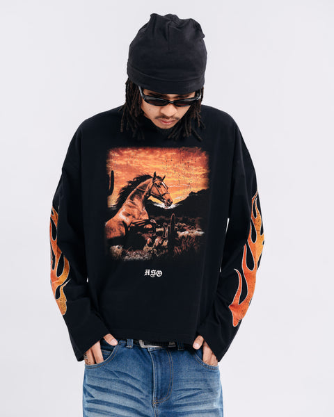 HORSE CROP L/S