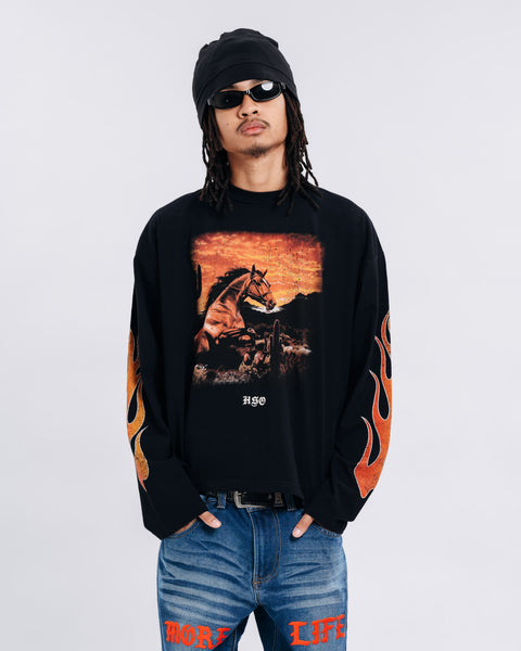 HORSE CROP L/S