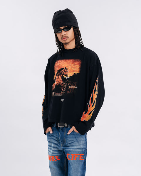 HORSE CROP L/S