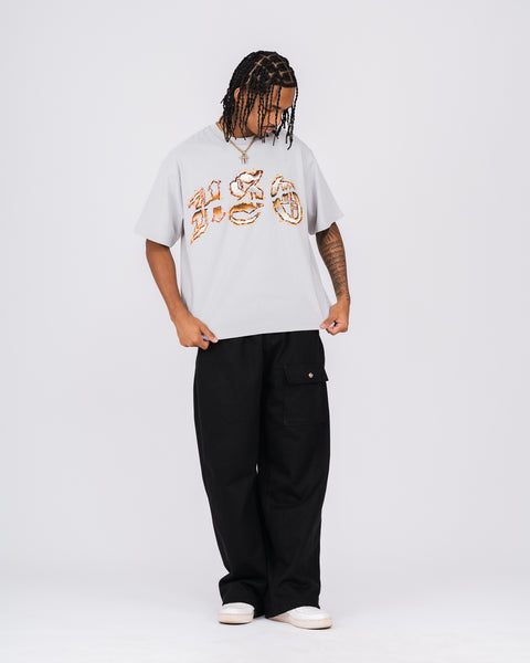 ARCH LOGO BURN HEAVY BOX TEE GRAY