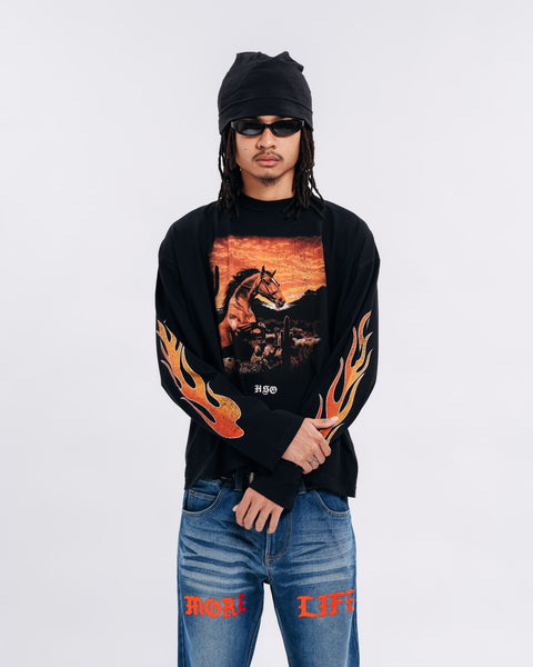 HORSE CROP L/S
