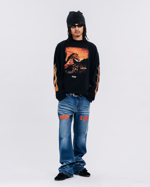 MORE LIFE FLARED PANTS DARK