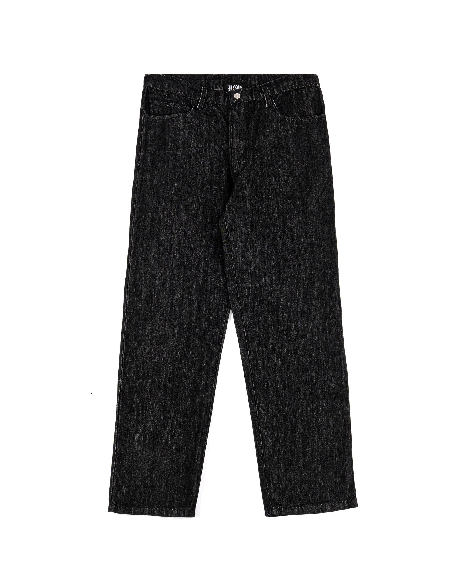 RAW DENIM STRAIGHT CUT PANTS BLACK